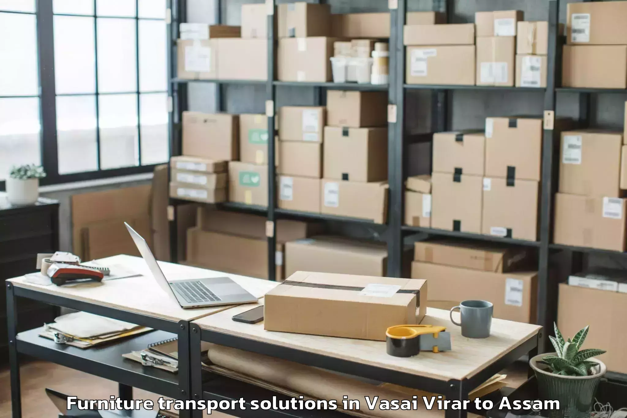 Affordable Vasai Virar to Pachim Nalbari Furniture Transport Solutions